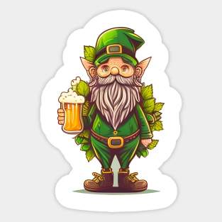 Party Leprechaun Beer Lover's Leprechaun for St. Patick's Day Sticker